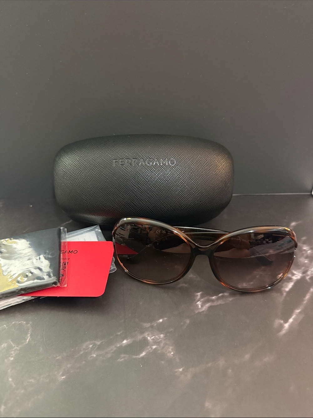 Ferragamo Brown Oval Sunglasses - SF770SA